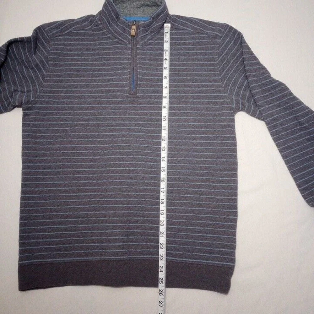 Orvis Men's Medium Pullover 1/4 Zip Striped Long‎ Sleeve Multicolor